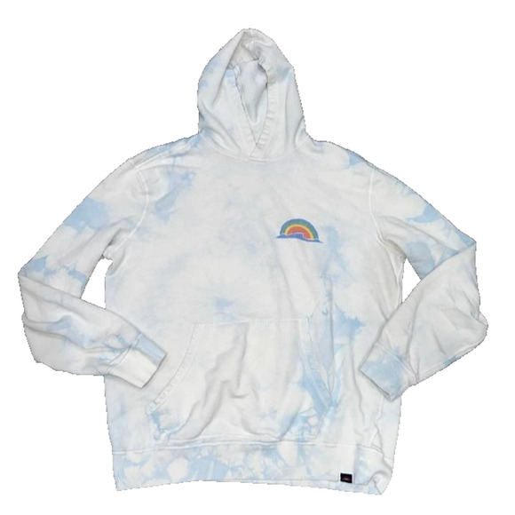 Faherty Tops - Faherty Hoodie Womens Y2K preppy Large White Tie Dye Pullover A006301